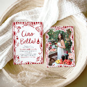 Ciao Bella handgetekende Italiaans Pizza Vrijgezel Kaart