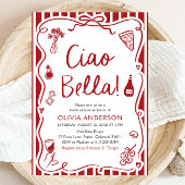 Ciao Bella handgetekende Italiaans Pizza Vrijgezel Kaart