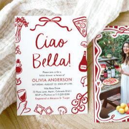 Ciao Bella handgetekende Italiaans Pizza Vrijgezel Kaart