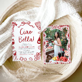 Ciao Bella handgetekende Italiaans Pizza Vrijgezel Kaart