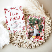 Ciao Bella handgetekende Italiaans Pizza Vrijgezel Kaart