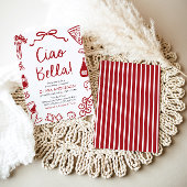 Ciao Bella handgetekende Italiaans Pizza Vrijgezel Kaart