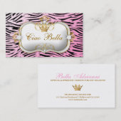 Ciao Bella Hip Zebra roze Visitekaartje (Voorkant / Achterkant)