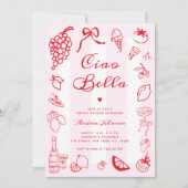 Ciao Bella Italiaans Hand getrokken citroen Vrijge Kaart (Voorkant)