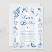 Ciao Bella Italiaans Hand getrokken citroen Vrijge Kaart (Voorkant)