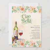 Ciao Bella Italiaans Tegels Bruidsdouche Uitnodigi Kaart (Voorkant)