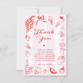 Ciao Bella Italiaanse handgetekende bruidsdouche Bedankkaart (Voorkant)