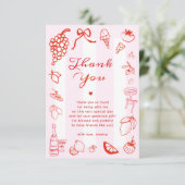 Ciao Bella Italiaanse handgetekende bruidsdouche Bedankkaart (Staand voorkant)