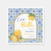 Ciao Bella Italiaanse tegel citroen ijs bruidsfees Servet (Voorkant)