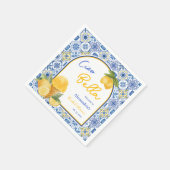 Ciao Bella Italiaanse tegel citroen ijs bruidsfees Servet (Hoek)