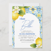 Ciao Bella Italian Lemon QR Code Vrijgezellenfeest Kaart (Voorkant)