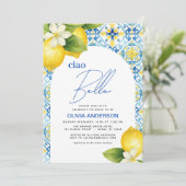 Ciao Bella Italian Lemon QR Code Vrijgezellenfeest Kaart (Staand voorkant)