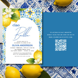 Ciao Bella Italian Lemon QR Code Vrijgezellenfeest Kaart