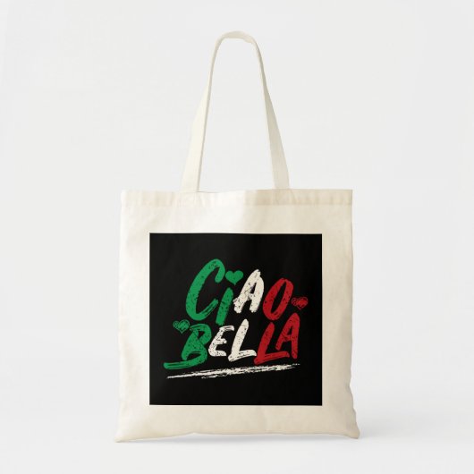 Ciao Bella Italy Flag Hoodie, Italy Hoodie Pullo Tote Bag (Voorkant)