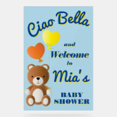 Ciao Bella jongens baby shower Acryl Bord (Voorkant)