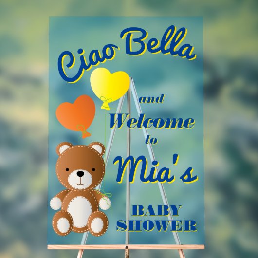 Ciao Bella jongens baby shower Acryl Bord (Neutraal)