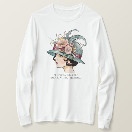 Ciao Bella – La Muse Art Deco Franse Dame T-shirt (Design voorkant)