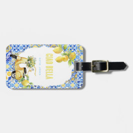 Ciao Bella | Mediterrane Tegel Citroenmonogram Bagagelabel