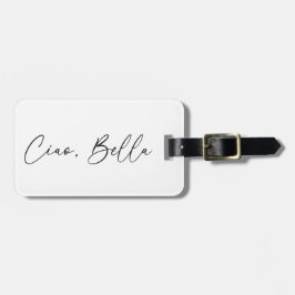 Ciao, Bella Modern Zwart & Wit Bagage Label  