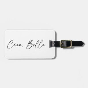 Ciao, Bella Modern Zwart & Wit Bagage Label