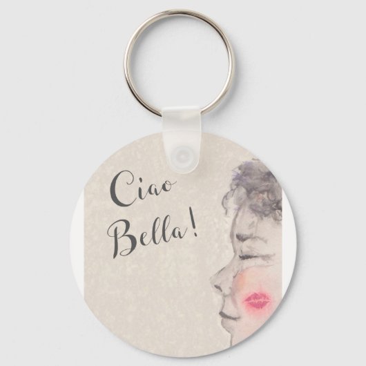 Ciao Bella Originele Waterverf Sleutelhanger (Voorkant)