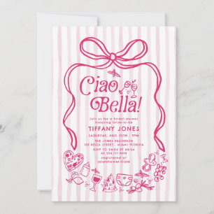 Ciao Bella Pink Italian Lemons Vrijgezellenfeest Kaart