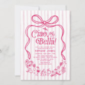 Ciao Bella Pink Italian Lemons Vrijgezellenfeest Kaart (Voorkant)