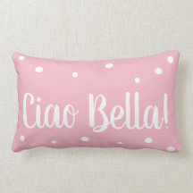 Ciao Bella Pink Polka Dot Pillow