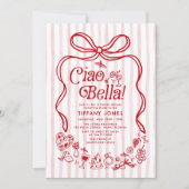 Ciao Bella Red Italian Lemons Vrijgezellenfeest Kaart (Voorkant)