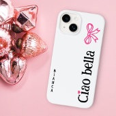 Ciao Bella Roze Hart Lint Naam Italiaanse Schets Case-Mate iPhone Case