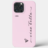 Ciao Bella | Roze Italiaans modern script met hart Case-Mate iPhone Hoesje (Back)