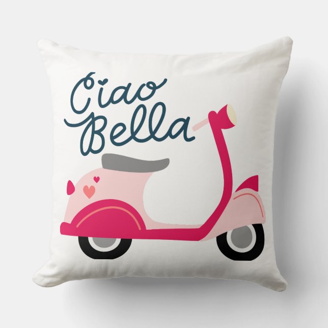 Ciao Bella Roze Scooter Kussen (Voorkant)