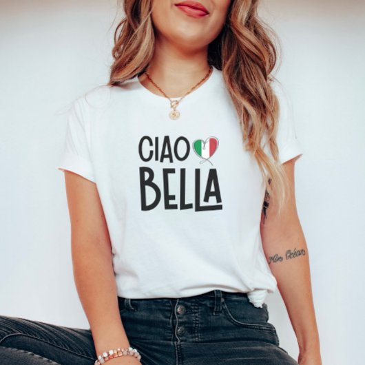 Ciao Bella – Schattige Italiaans Vlag Hart T-shirt