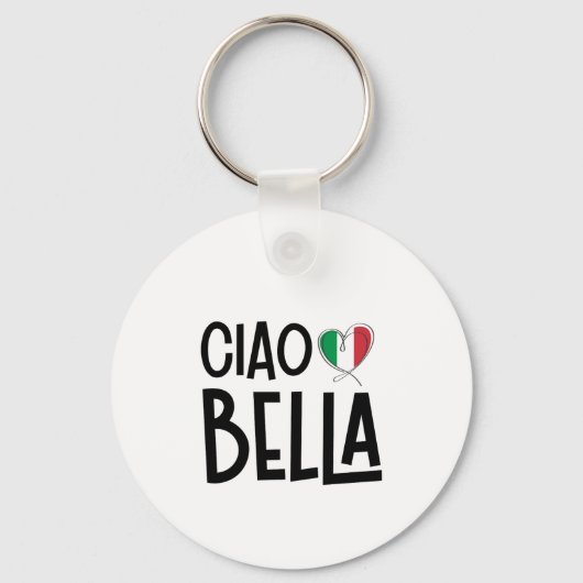 Ciao Bella – Schattige Italië Hart Sleutelhanger (Voorkant)