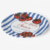 Ciao bella tomato stripes Italian bridal shower Papieren Bordje (Gekanteld)