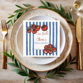 Ciao bella tomato stripes Italian bridal shower Servet