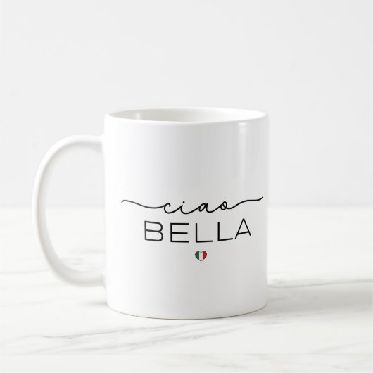 Ciao Bella – Typografie met Italiaans hart Koffiemok (Links)