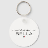 Ciao Bella – Typografie met Italiaans hart Sleutelhanger (Voorkant)