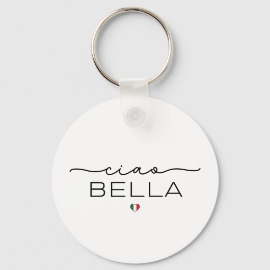 Ciao Bella – Typografie met Italiaans hart Sleutelhanger (Achterkant)