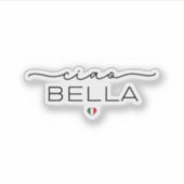 Ciao Bella – Typografie met Italiaans hart Sticker (Voorkant)