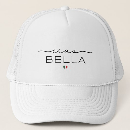 Ciao Bella – Typografie met Italiaans hart Trucker Pet (Voorkant)