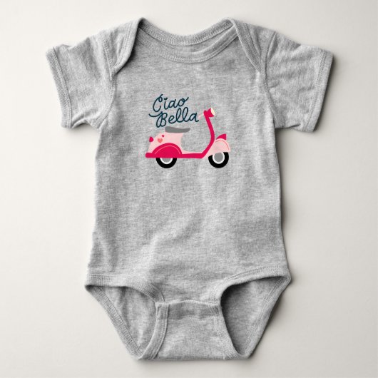 Ciao Bella Vespa Scooter Baby Romper (Voorkant)