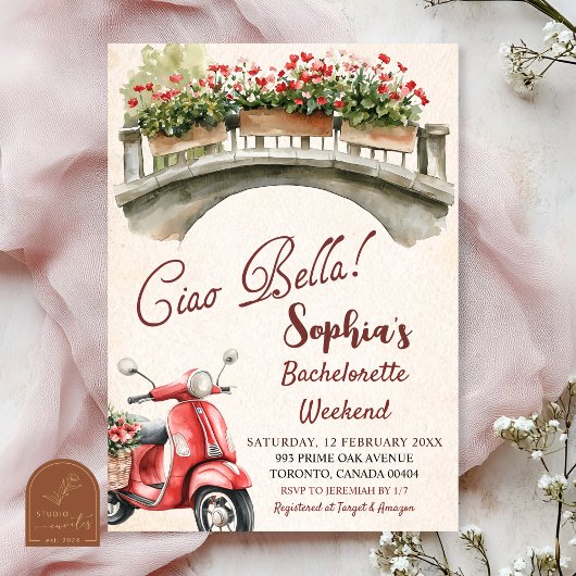 Ciao Bella vrijgezellenweekend uitnodiging