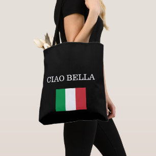 CIAO BELLA Zwart Italië Vlag Tote Bag