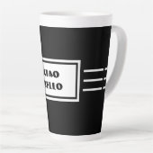 CIAO BELLO Tall, Donker & handjevol BLACK & WHITE Latte Mok (Rechterhoek)