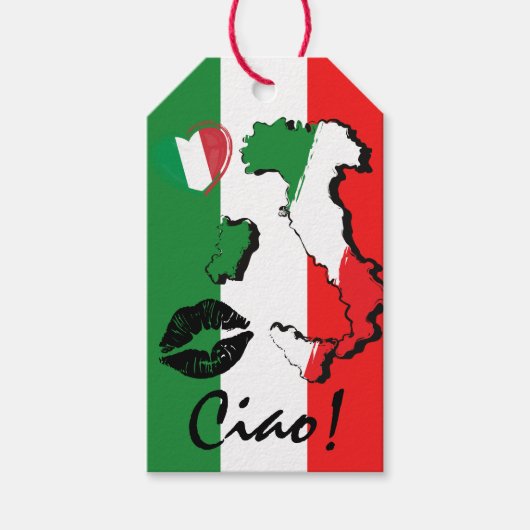 Ciao! Feestelijke Italiaanse vlag cadeau Label Cadeaulabel (Voorkant)