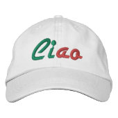 Ciao - groet in het Italiaans Geborduurde Pet (Voorkant)