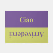 Ciao - groeten in het Italiaans - lavendel &groen Deurmat (Voorkant)