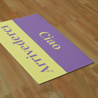 Ciao - groeten in het Italiaans - lavendel &groen Deurmat