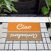 Ciao - groeten in rustieke deurmat